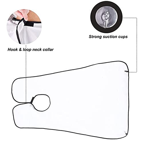 SAVE Beard Apron for Catching Beard Clippings while Trimming or Shaving | Waterproof | Beardo Grooming Bib (White) - Image 6 thumbnail