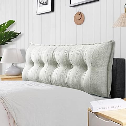 Rucener Groß Lendenkissen Rückenlehne Großes Leinen Bücherkissen Lesekissen Groß Wandkissen Rückenkissen Bett Lesekissen Groß Lesekissen Lendenkissen Lvory 160 cm Cover