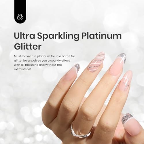 Image of Beetles Metallic Gold Gel Liner 7ml French Tip Gel Polish 3D Mirror Chrome