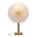 Produktbild hellum Tischlampe mit Design Papier Lampenschirm Sunny mit LED Glühbirne, Weiß Papierschirm mit Fuß aus Holz und Metall. Deko Tischleuchte mit 1,5m Kabel mit Stecker mit Schalter, Höhe 60 cm 578744