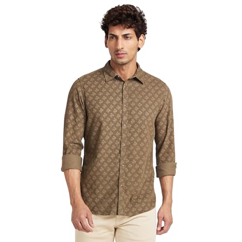 Image of Being Human Dark Grey Slim Fit Regular Collar Men's Shirt Clothing