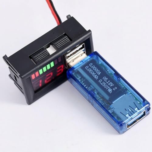 Image of ROBOWAY Digital Display Dual USB LED 12V Car Voltmeter Battery Voltage Meter Tester (Pack of 6) - Electronic Component