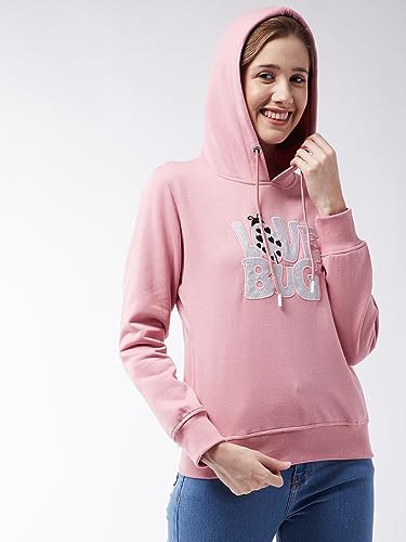 Image of Modeve Women Printed Hooded Sweatshirt for Winter