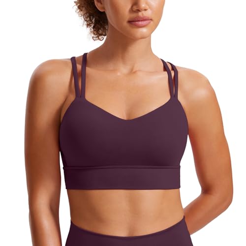 Image of CRZ YOGA Softness Mold Butterluxe Sports Bras | Molded Cup, Light Support, Yoga, Extremely Soft, Longline, Strappy Back, Scoop Neck, for Women