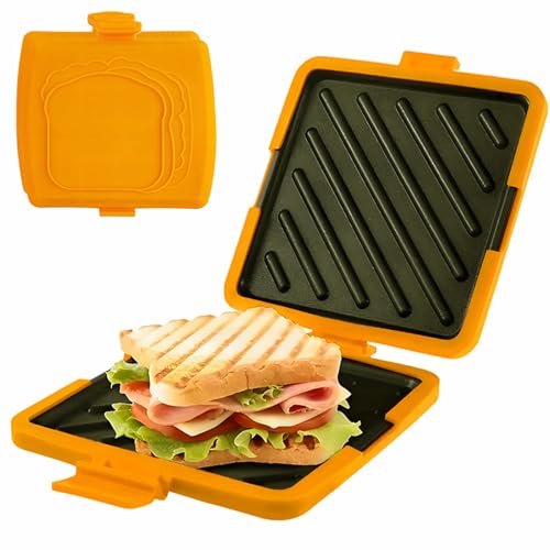 Sandwichera para Queso A La Parrilla - Ayudante De Cocina Portátil Sin Energía De Silicona, Naranja Incluso Sandwichera Pan Tostadora De Queso - Para Desayuno Aperitivos Fiesta Viajes Hogar Reuniones