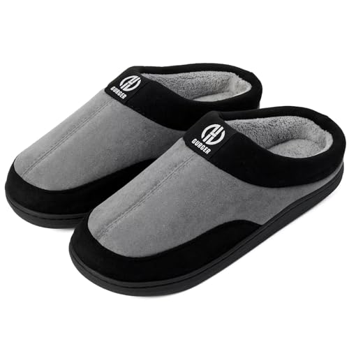 Chaussons de maison homme avec semelle en caoutchouc isolante et durable