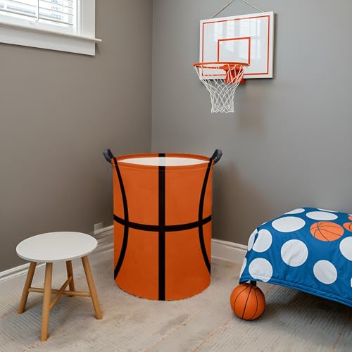 Image of Basketball Kids Laundry hamper Hamper for Nursery Boy and Girl Storage Bin Organizer Room Decor for Home(Basketball Pattern)