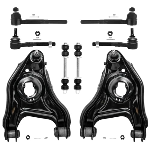 Image of Detroit Axle - New 8-Piece Front Suspension Kit fits 2WD ONLY - (2) Front Lower Suspension Control Arms & Ball Joint, (2) Front Stabilizer Sway Bar End Links, (4) Front Inner & Outer Tie Rod Links
