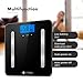 Digital Body Weight Scale, VICOODA Bathroom Scale with Backlit LCD Display, Measures Body Weight/Fat/Water/Muscle Mass/Bone Mass/BMI/Calorie,400 Pounds, 6mm Tempered Glass, Black (Black)