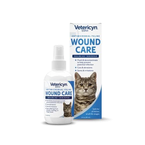 Vetericyn Plus Cat Wound Care Spray | Feline Healing Aid and Skin Repair for Wounds, Sores, and Abrasions, Provides Itch Relief for Cats Irritated Skin. 3 Ounces