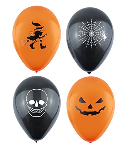 Henbrandt 12 Halloween Balloons 12pk Black and Orange Balloons Halloween Decoration