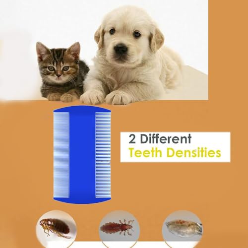 4 Stück Katze Hund Flohkamm, Läusekamm, Flohkamm zum Entfernen Flöhe, Metall Zähne, Floh Tränenfleckentferner Kamm, Haustier Kamm Edelstahl