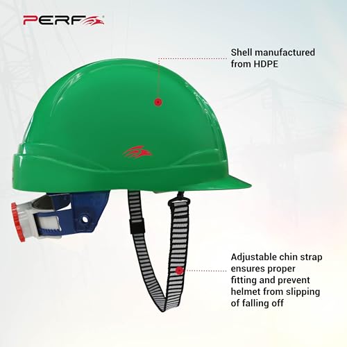 Image of PERF Safety Helmet for Construction & Outdoor Work|Easy 3D Fitting System for Any Head Size|Lightweight|8-Point Support Easy Impact Absorption Sweatband|Orbit-R|Green