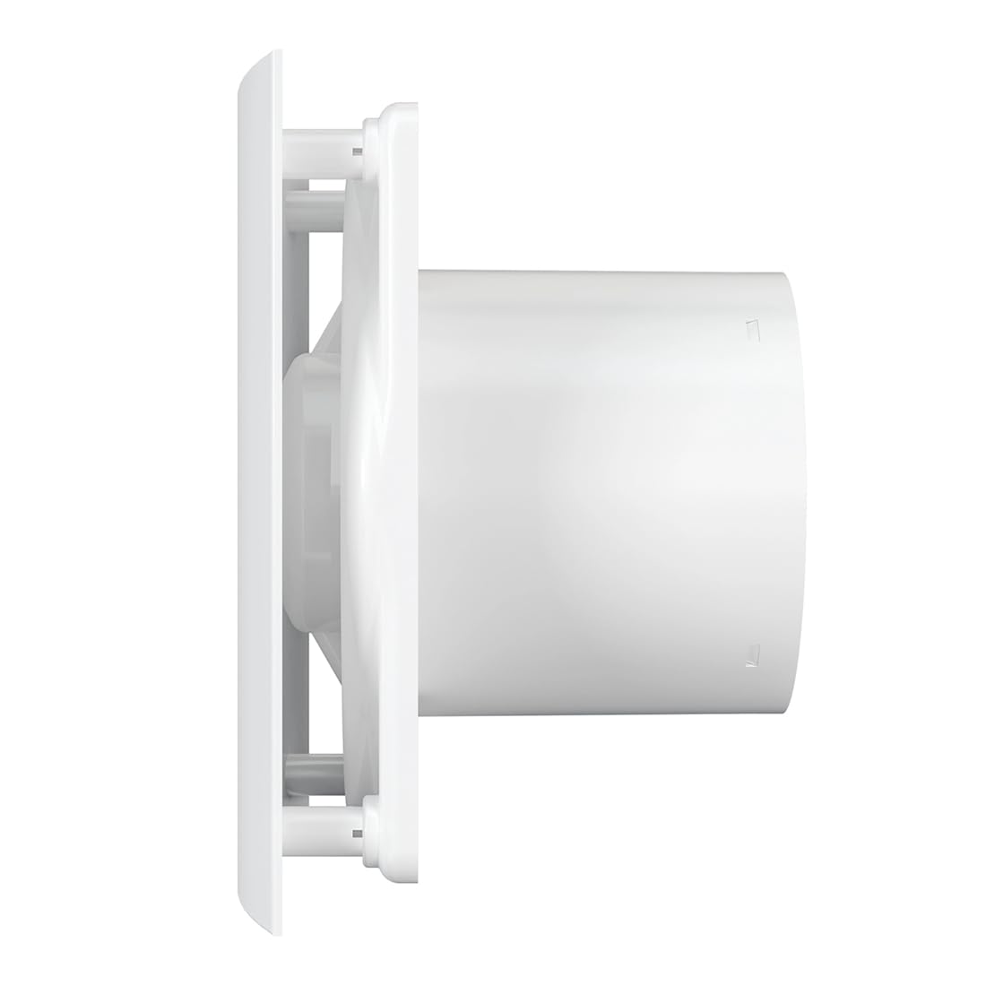 Vlano Badlüfter UNO Vent 100 TH Abluftlüfter mit Feuchtigkeitssensor, Nachlauffunktion, Rückschlagklappe, 100 mm, 90 m³/h, 25 dB, Weiß