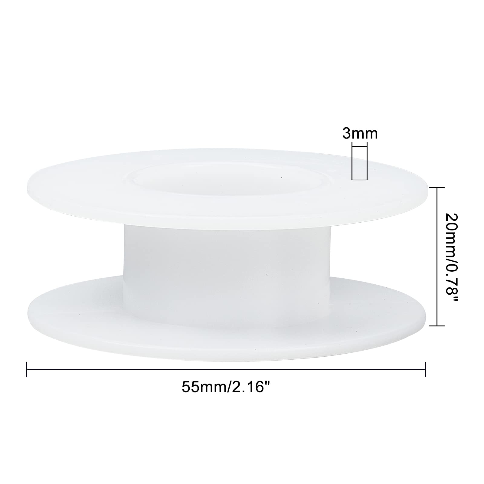 OLYCRAFT 24 bobine di filo di plastica, bobine di filo vuote bobine di plastica per ricamo e macchine da cucire, 55 x 20 mm