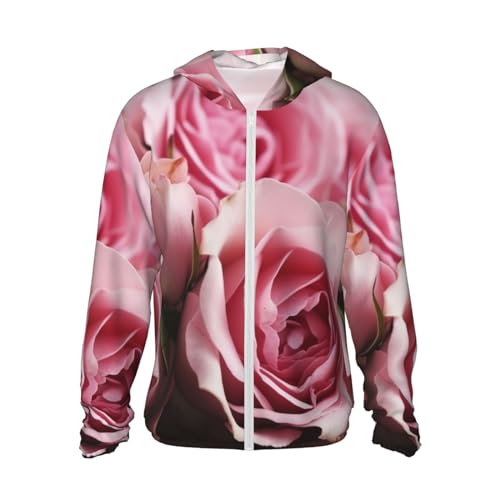 Chemise de soleil homme UPF 50+ avec capuche anti-UV veste rafraîchissante rose