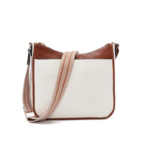 Image of LAORENTOU Crossbody Bag for Women Designer Shoulder Bag Leather Hobo Bag Medium Purse with wide Strap