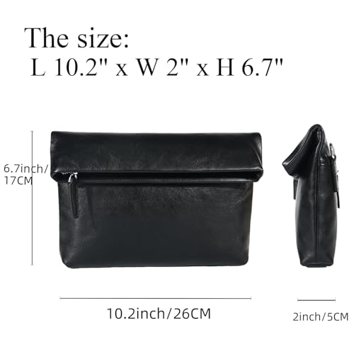 Genuine Leather Clutch Bag for Men Shoulder Bag Handbag Wrist Bag Business Large Wallet Purse Envelope Bag3