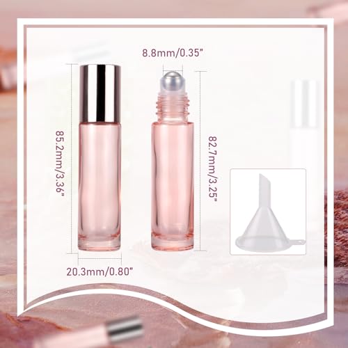 Kesell 14-Pack 10ml Glass Roller Bottles for Essential Oils - Travel- Refillable Perfume Bottles with Stainless Steel Roller Balls, Caps - Funnel for Aromatherapy, Perfumes2