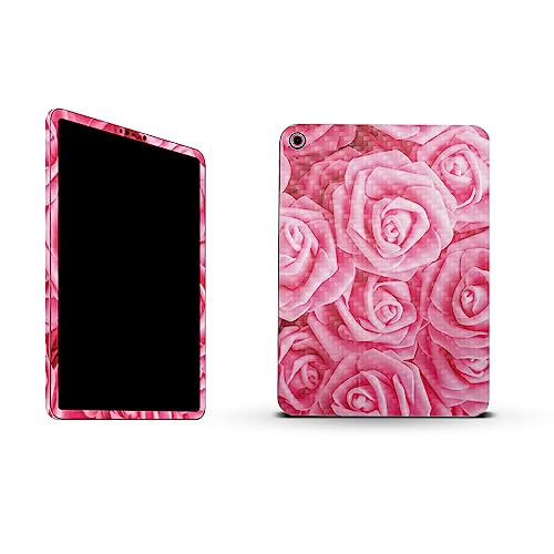 Image of MightySkins Carbon Fiber Skin Compatible with Apple iPad 10.9 inch 10th Gen (2022) Full Wrap Kit - Super Pink Roses | Protective, Durable Textured Carbon Fiber Finish | Easy to Apply | Made in The USA