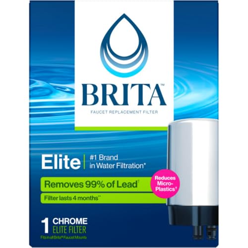 BRITA - BRITA Tap Water Filter, Water Filtration System Replacement Filters For Faucets, Reduces Lead, BPA Free â€“ Chrome, 1 Count
