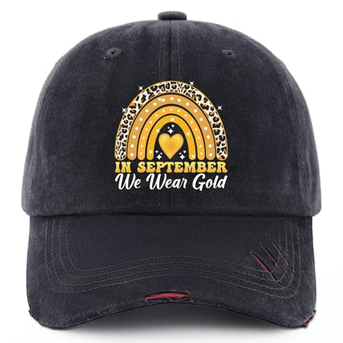 in September We Wear Gold Childhoods Cancer Hats for Grandma Classic Washed