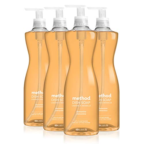 Method Gel Dish Soap , Clementine, Tough on Grease, 18 Fl Oz (Pack of 4)