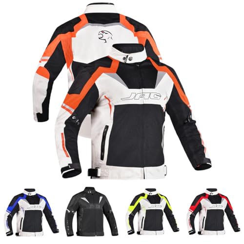 Image of J.A.G. JAG Mesh Motorcycle Jacket-Biker Jacket-CE Armored Motorbike Jacket Men-High Visibility Breathable Riding Jacket