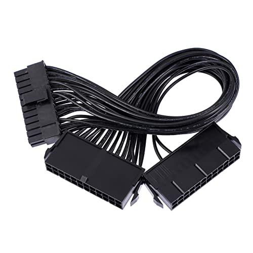 Cable de alimentación dual 24 pines para minería y diseño con doble fuente en placa base ATX