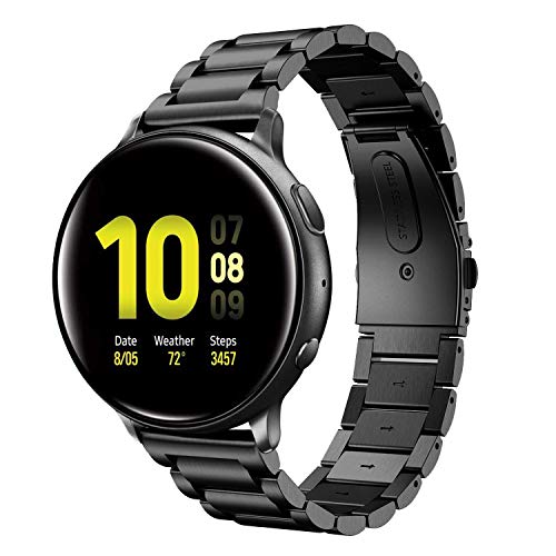 Yayuu Compatible para Galaxy Watch Active 2 40mm 44mm Correa/Galaxy Watch Active Correa de Reloj 20mm Acero Inoxidable Metal Banda Pulsera de Repuesto para Galaxy Watch Active/Galaxy Watch 42mm