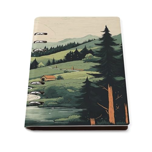 FodPand Outdoor Landscape Spiral Notebook Leather Journal