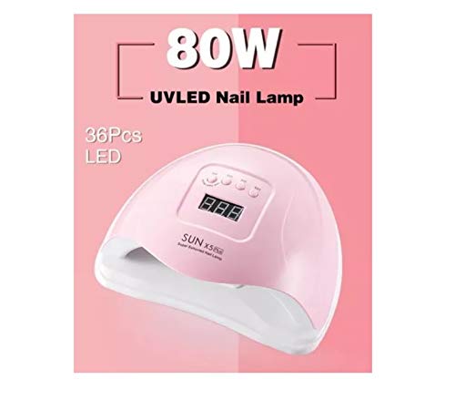 Cabine Led Uv Hibrida Sun 5 X Plus 80w Unhas Gel Rosa