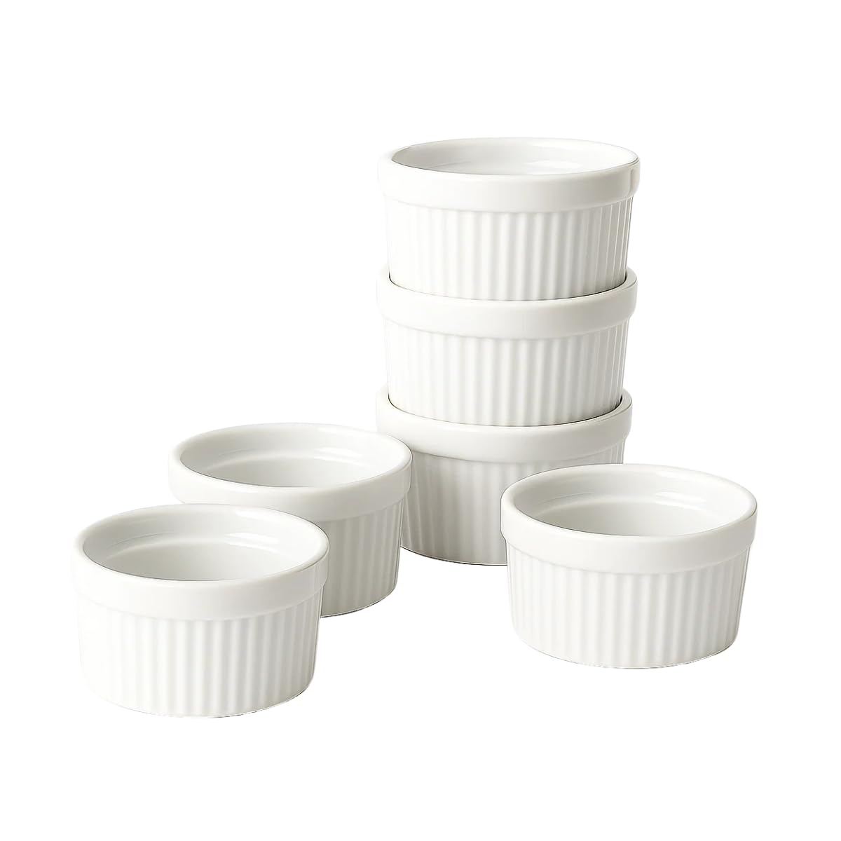 Cookinglife Ramekins/taca na suflet/Creme Brulee miseczka - biała ø 9 cm - 6 sztuk