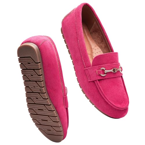 Image of BGSTGUDS Women's Wide Loafers Shoes Cute Dressy Shoes Ladies Comfort Slip Ons Work Shoes