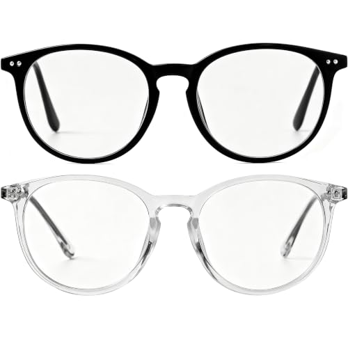 Image of Kursan Non Prescription Clear Lens Fake Glasses for Women Men Retro Round Plastic Frame Eyeglasses