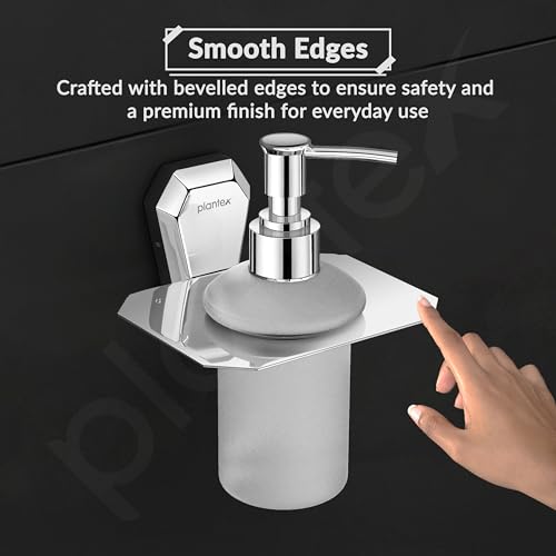 Image of Plantex Liquid Soap Dispenser for Bathroom /304 Grade Stainless Steel Shampoo Dispenser /Handwash Dispenser /Bathroom Accessories - Pack of 1 (PM-2407, Chrome)