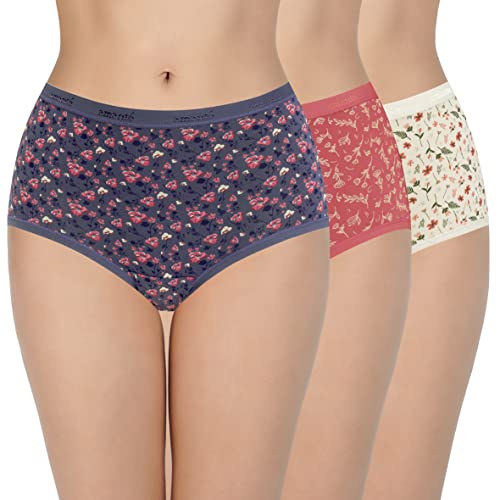 Image of Amante Printed Cotton Full Brief Panty Pack(Pack of 3)