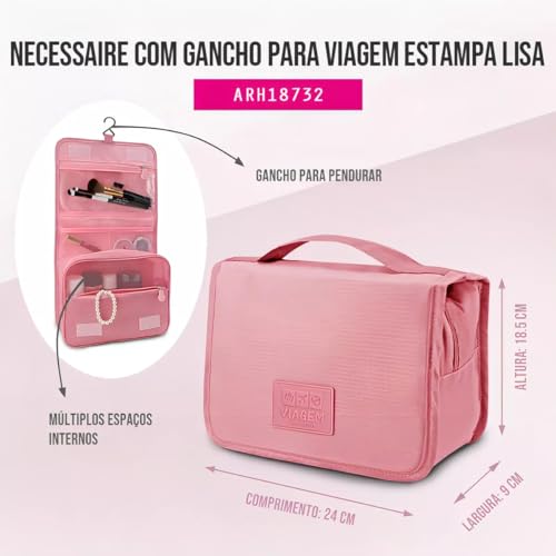 Necessaire de viagem para pendurar resistente à água, bolsa organizadora de maquiagem, bolsa de cosm