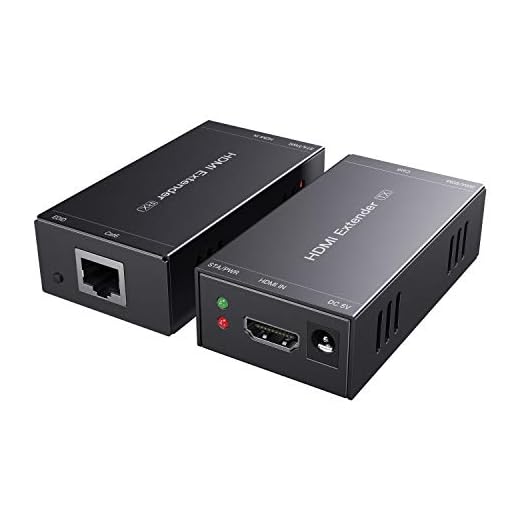 PWAYTEK HDMI Extender 1080p@60Hz, 3D, über Single Cat5e/Cat6/Cat 7 Kabel Full HD unkomprimiert Übertragung bis zu 164 ft (50m), EDID- und POC-Funktion unterstützt (Sender und Empfänger)