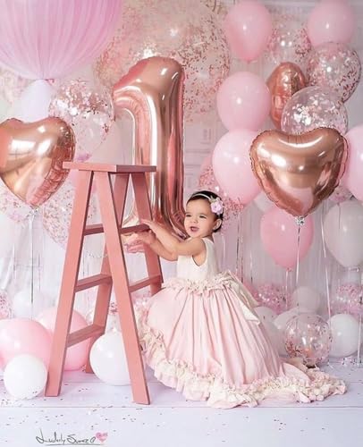 Image of 1 Balloon Numbers Birthday Decorations, 40In Rose Gold Balloons for Party | Eye-catching Appearance, Perfect Decorative Centerpieces, Convenient Self-sealing Structure, Widely for Various Occasions