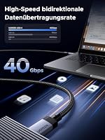 UGREEN USB C Kabel, USB 4 Kabel, 240W Ladekabel USB-C, 1M Schnellladekabel mit 8K Videosignalübertragung Datenkabel, kompatibel mit iPhone17/Air/MacBook Pro/Monitor/Dockingstation/iPad (40 Gbps 1M) – Ansicht 2