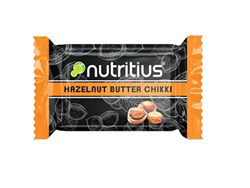 Nutritius Hazelnut Butter Chikki, 125 grams (Pack Of 10) - Family Pack