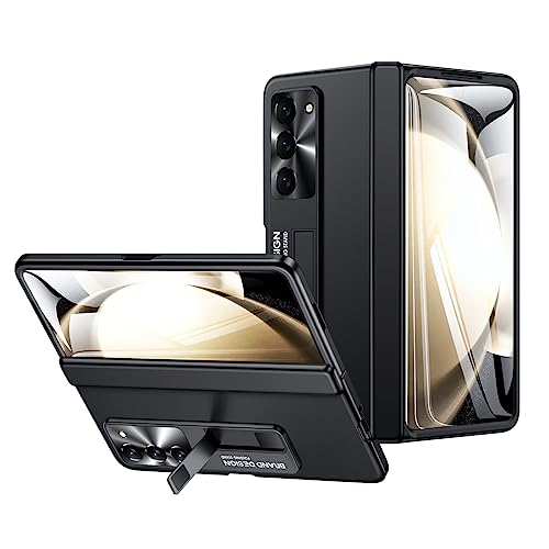 LEIAU Kickstand Case for Galaxy Z Fold 5: [Full Cover Hinge Protection] Slim Phone Case with Full Body & Built-in Screen Protector & Magnetic Kickstand for Samsung Z Fold 5 5G（2023） Black