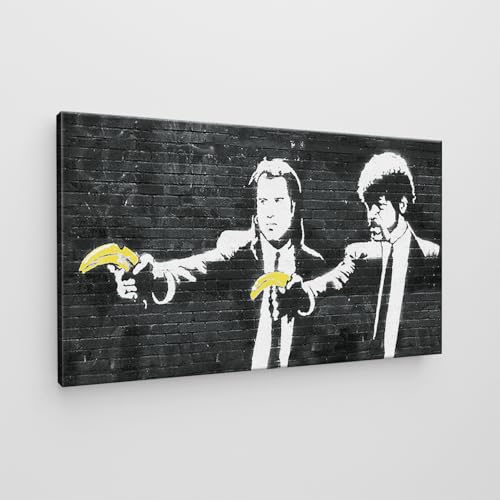Giallobus - Quadro - Banksy - Art Banksy - Tela Standard - 100x60-19 - John Travolta con Banana - Pronto da appendere - Quadri moderni per la casa
