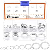 Rustark 160 Stück 9 Größen 304 Edelstahl Beidseitige Sicherungsscheiben Sicherungsscheiben Form S Silber Zahnscheiben U-Scheiben gezahnt Metrische Keilsicherungsscheiben für Bauwesen Schienenverkehr