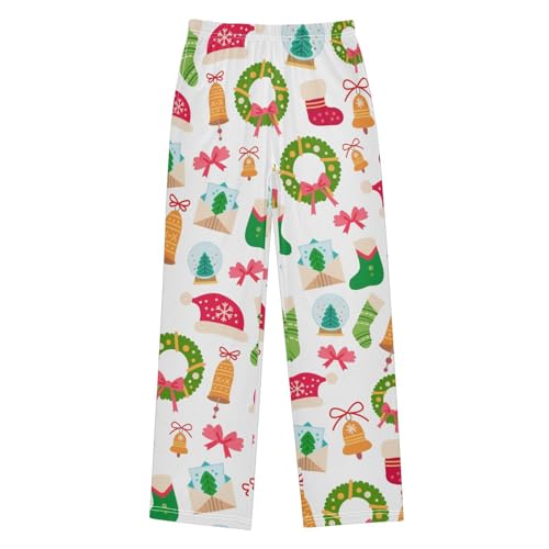 Boys' Pants Christmas Xmas Cartoon Holiday Long Bottoms Jogger Pants Elastic Waist Trousers with Pockets S-XL