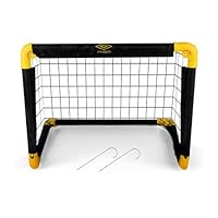 Umbro Fußballtor - Fussballtor 50 x 44 x 44 cm - Faltbares fußball Tor - Fussballtore für Garten Kinder - Fussball Trainingszubehör für Innen und Außen - Metall - Schwarz/Gelb