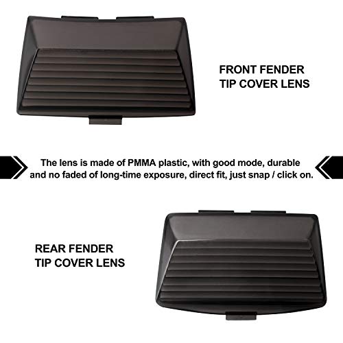 Nthreeauto Front Rear Fender Tips Mud Guards Covers W/Led Lights Compatible With Harley Ultra Classic Electra Glide Flhri Flstc(Smoked Lens) #TOP1