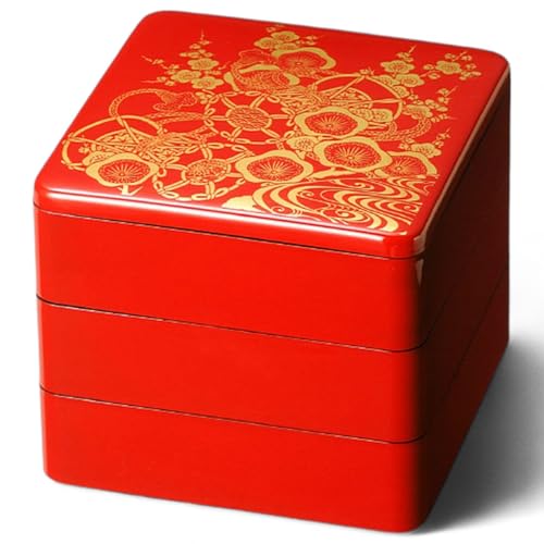 J-kitchens 漆器 重箱 3段 6.5寸 朱金ツツミ 19cm 樹脂製 お重 お重箱 日本製