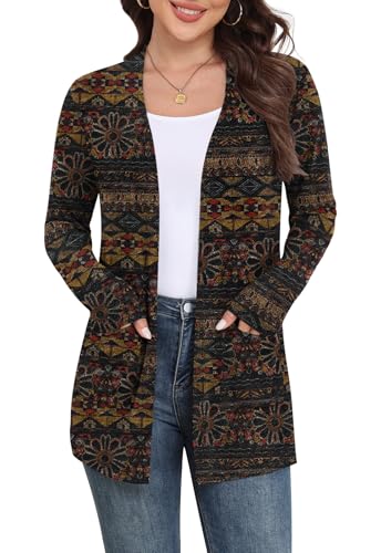 Image of Yincro Womens Lightweight Cardigan Long Sleeve Open Front Casual Sweater Cardigans with Pockets